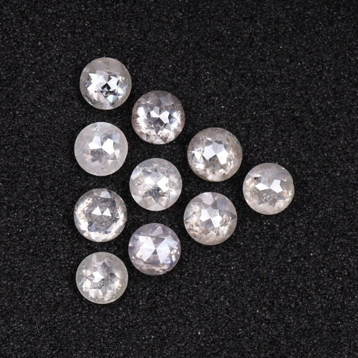 Natural Loose White Milky Round Rose Cut Earth Mined Diamond - Minimal Carbon