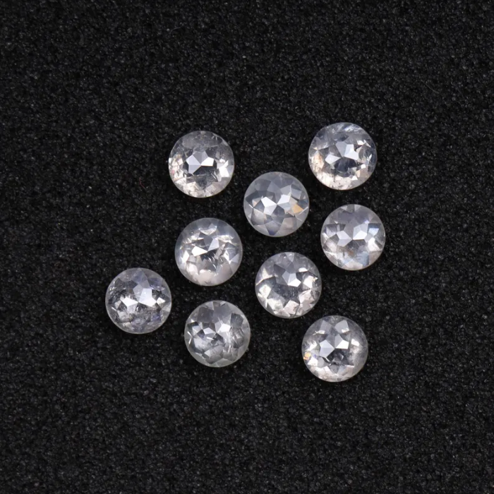 Round Rose Cut Natural Earth Mined Diamond - Minimal Carbon