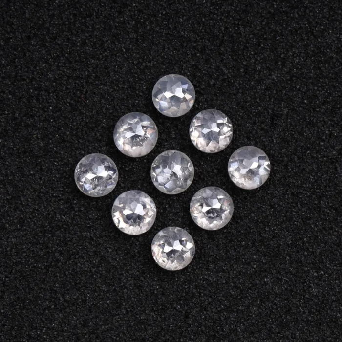 Round Rose Cut Natural Earth Mined Diamond - Minimal Carbon