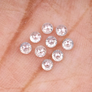 Round Rose Cut Natural Earth Mined Diamond - Minimal Carbon