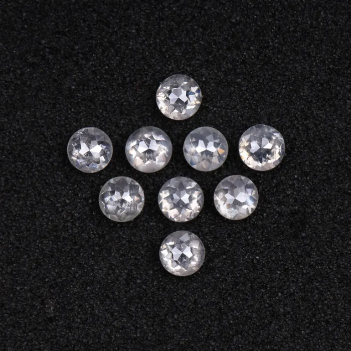 Round Rose Cut Natural Earth Mined Diamond - Minimal Carbon