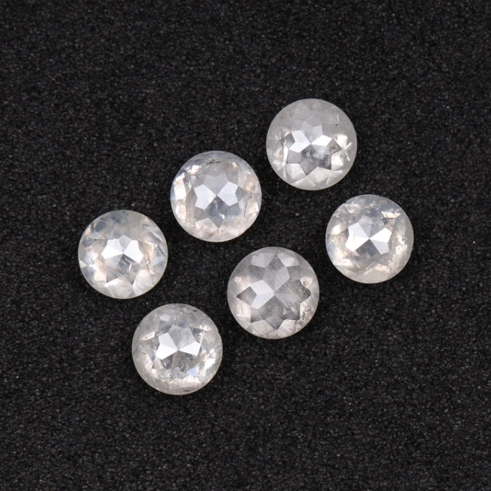 Natural Loose White Round Rose Cut Earth Mined Diamond - Minimal Carbon