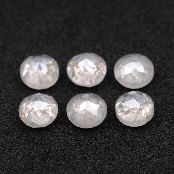 Natural Loose White Round Rose Cut Earth Mined Diamond - Minimal Carbon