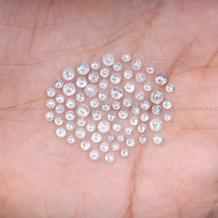 Natural Loose White Round Rose Cut Earth Mined Diamond