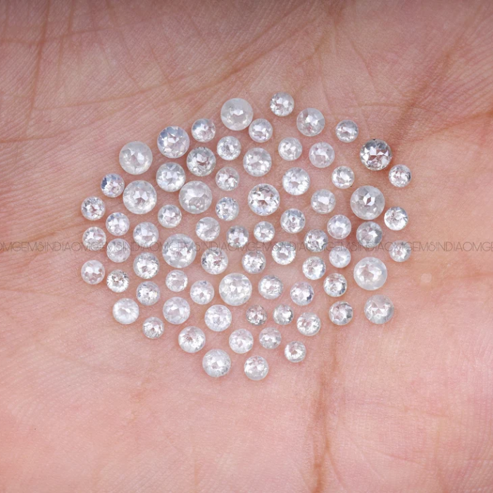 Natural Loose White Round Rose Cut Earth Mined Diamond