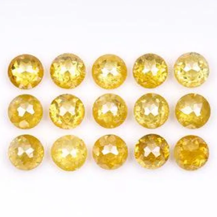 Natural Loose Yellow Color Round Rose Cut Diamond - Minimal Carbon