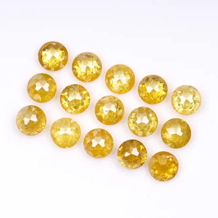 Natural Loose Yellow Color Round Rose Cut Diamond - Minimal Carbon