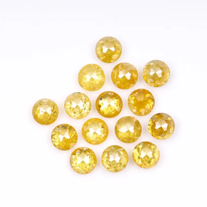 Natural Loose Yellow Color Round Rose Cut Diamond - Minimal Carbon