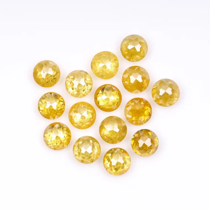 Natural Loose Yellow Color Round Rose Cut Diamond - Minimal Carbon