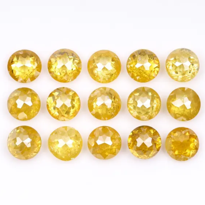Natural Loose Yellow Color Round Rose Cut Diamond - Minimal Carbon