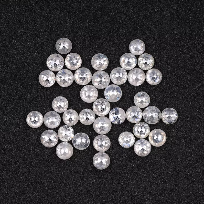 Natural Milky White Round Rose Cut Earth Mined Diamond