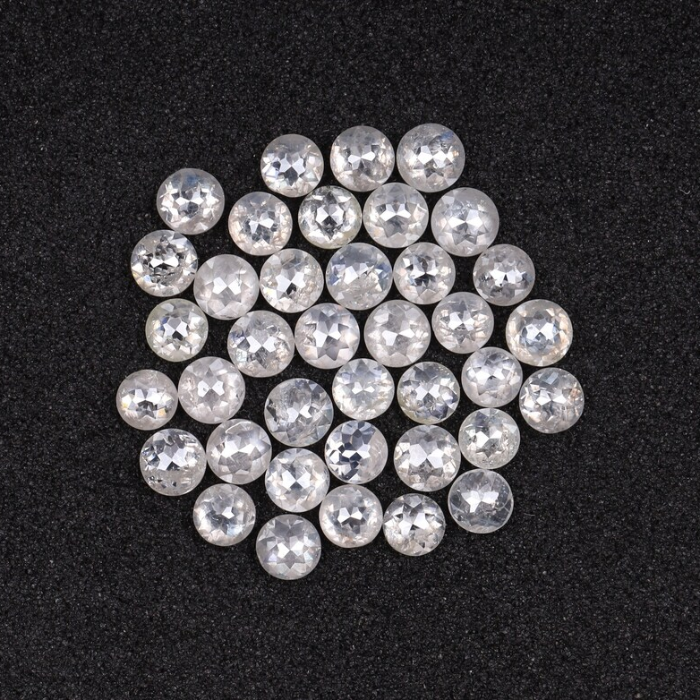 Natural Milky White Round Rose Cut Earth Mined Diamond