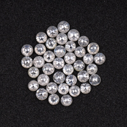 Natural Milky White Round Rose Cut Earth Mined Diamond