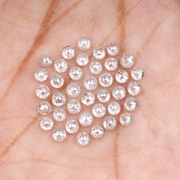 Natural Milky White Round Rose Cut Earth Mined Diamond