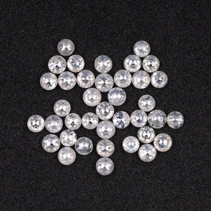 Natural Milky White Round Rose Cut Earth Mined Diamond