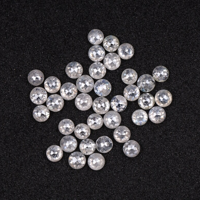 Natural Milky White Round Rose Cut Earth Mined Diamond