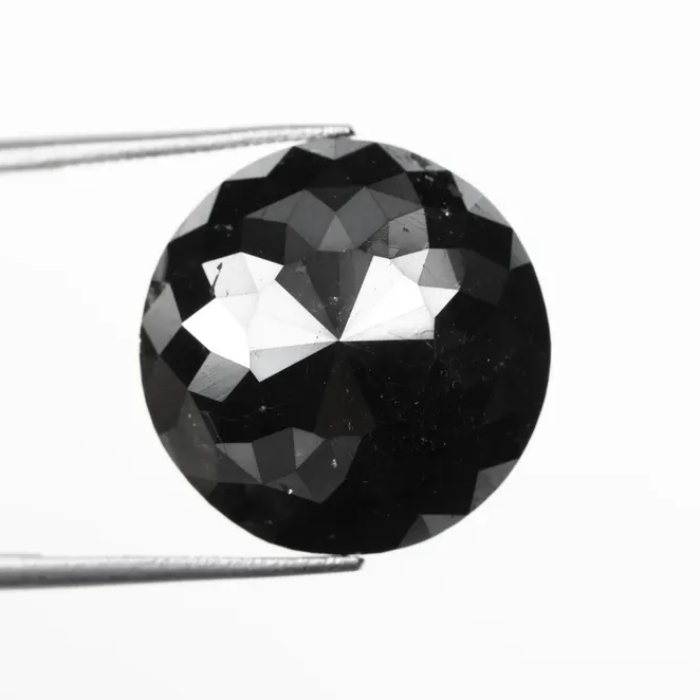 Natural Round Rose Cut Black Earth Mined Diamond