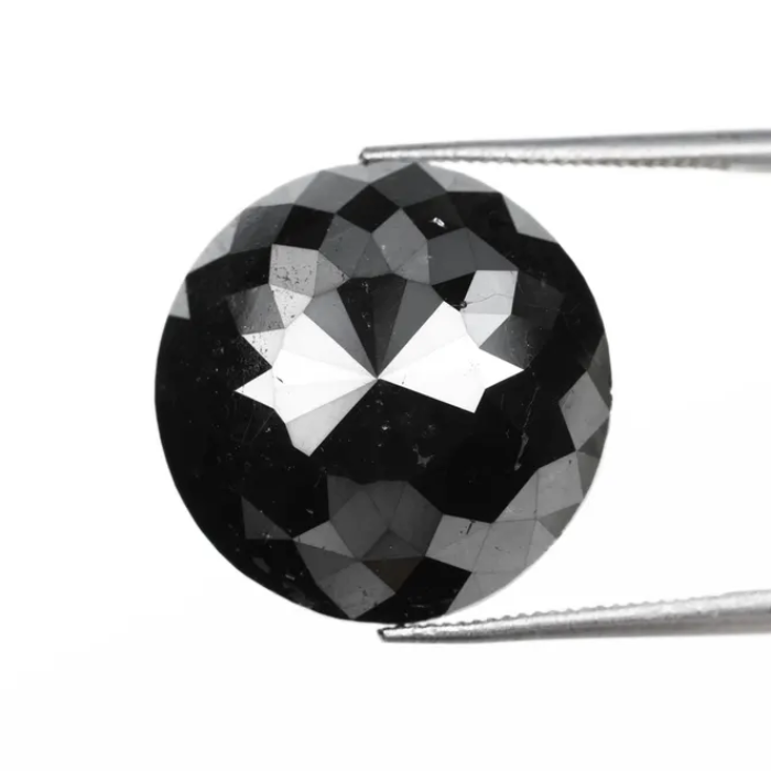 Natural Round Rose Cut Black Earth Mined Diamond