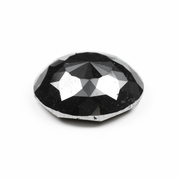 Natural Round Rose Cut Black Earth Mined Diamond