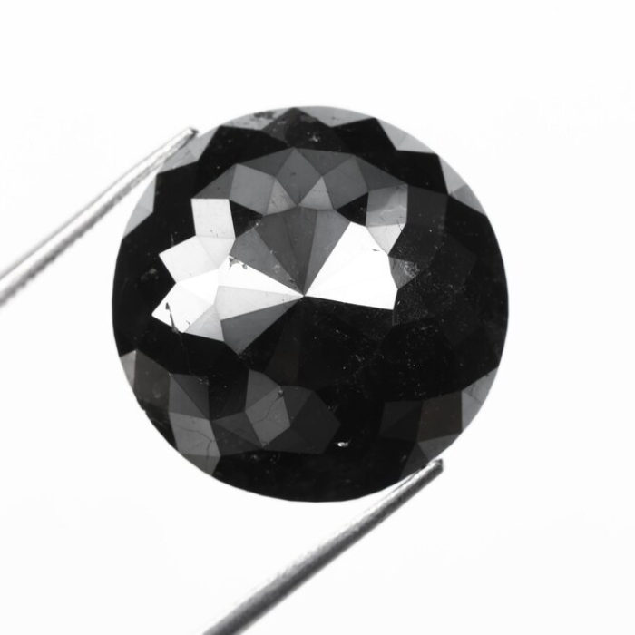 Natural Round Rose Cut Black Earth Mined Diamond