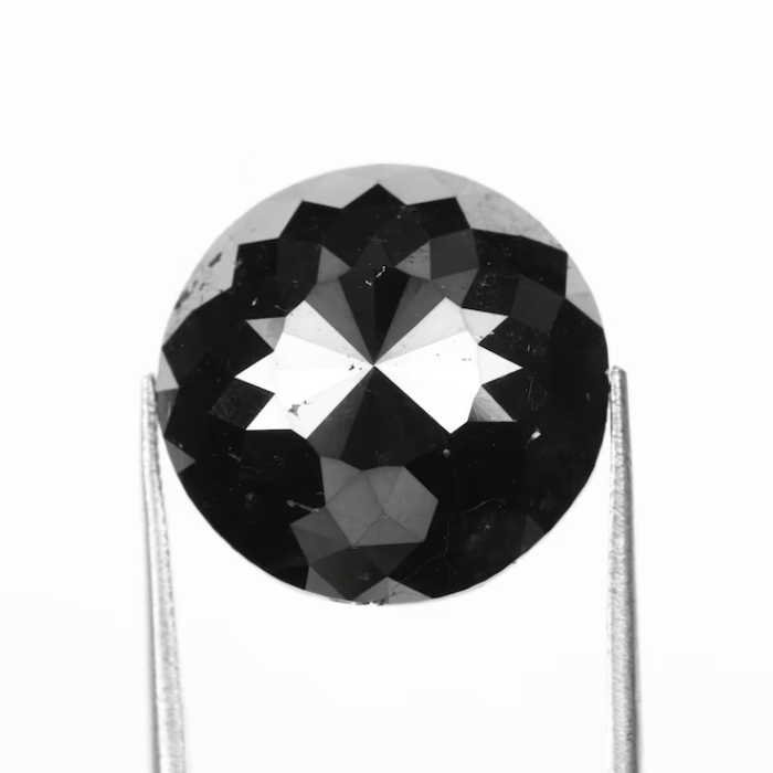 Natural Round Rose Cut Black Earth Mined Diamond