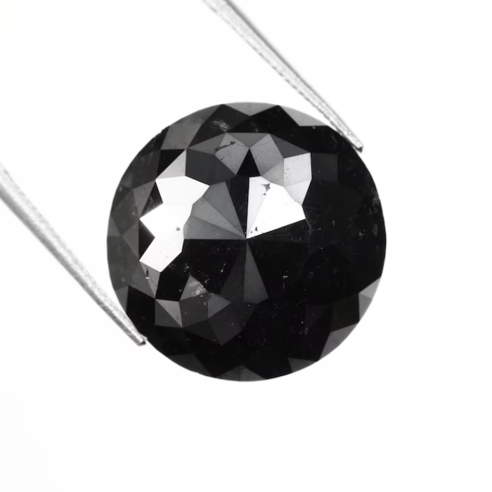 Natural Round Rose Cut Black Earth Mined Diamond