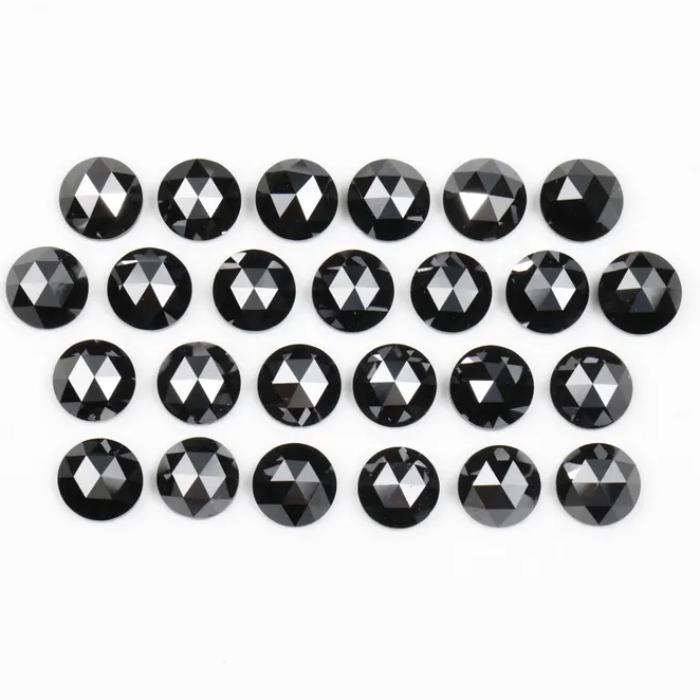 Natural Round Rose Cut Black Loose Earth Mined Diamond