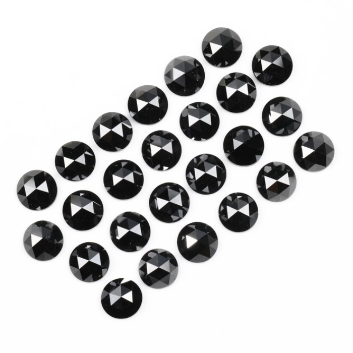 Natural Round Rose Cut Black Loose Earth Mined Diamond