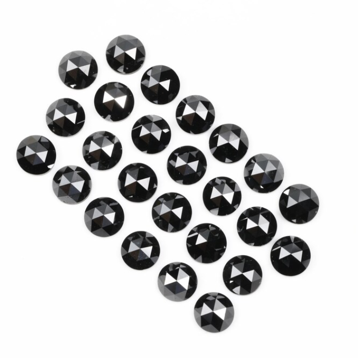 Natural Round Rose Cut Black Loose Earth Mined Diamond