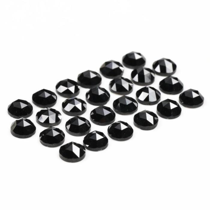 Natural Round Rose Cut Black Loose Earth Mined Diamond