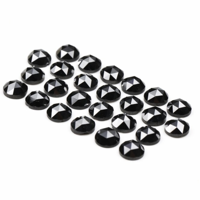 Natural Round Rose Cut Black Loose Earth Mined Diamond