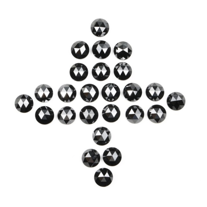 Natural Round Rose Cut Black Loose Earth Mined Diamond