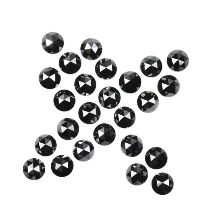 Natural Round Rose Cut Black Loose Earth Mined Diamond