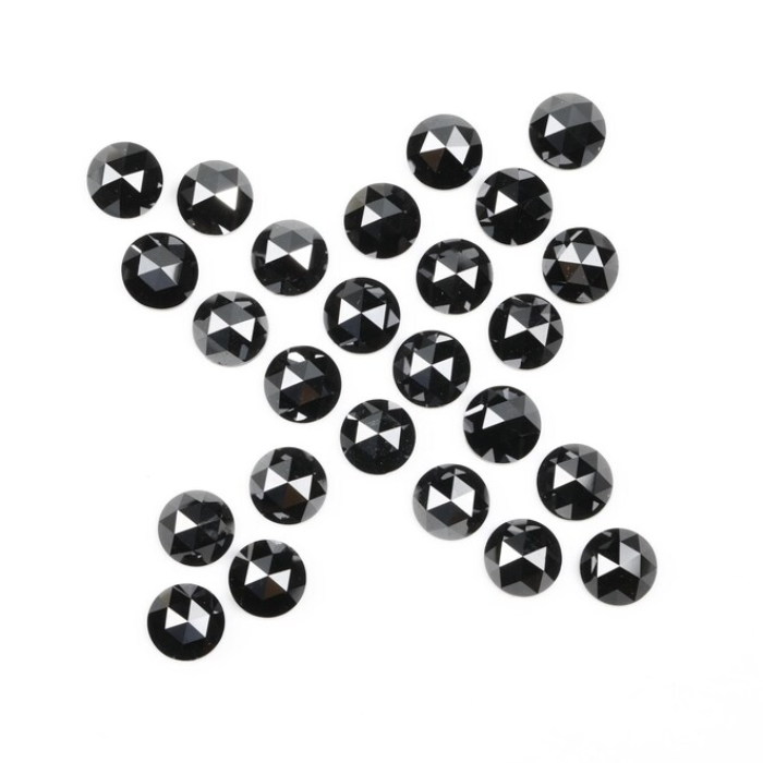 Natural Round Rose Cut Black Loose Earth Mined Diamond