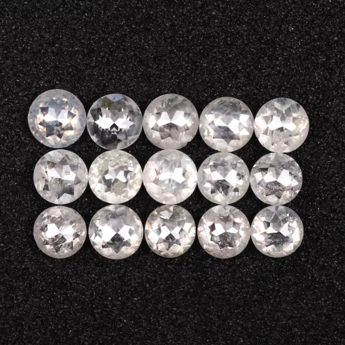 Natural Round Rose Cut Loose White Earth Mined Diamond - Minimal Carbon