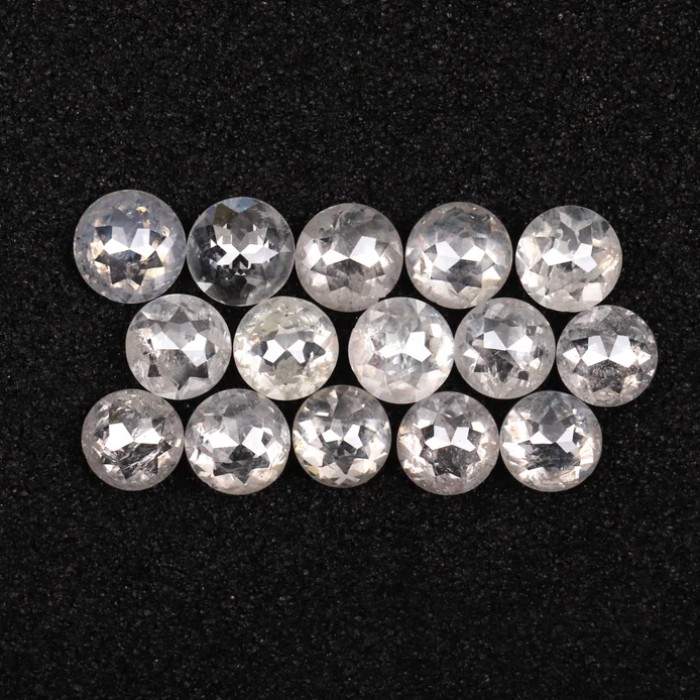 Natural Round Rose Cut Loose White Earth Mined Diamond - Minimal Carbon