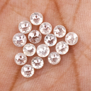 Natural Round Rose Cut Loose White Earth Mined Diamond - Minimal Carbon