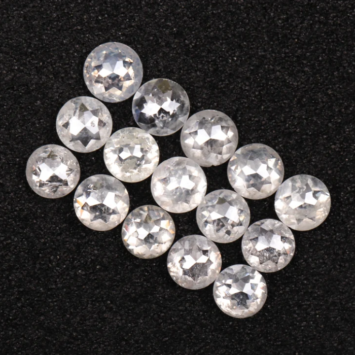 Natural Round Rose Cut Loose White Earth Mined Diamond - Minimal Carbon