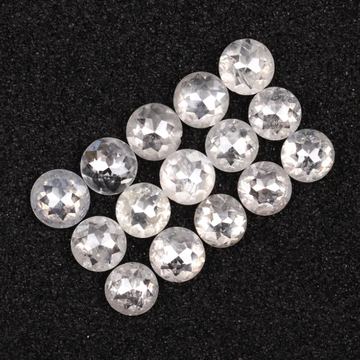 Natural Round Rose Cut Loose White Earth Mined Diamond - Minimal Carbon