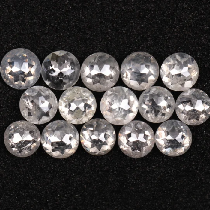 Natural Round Rose Cut Loose White Earth Mined Diamond - Minimal Carbon
