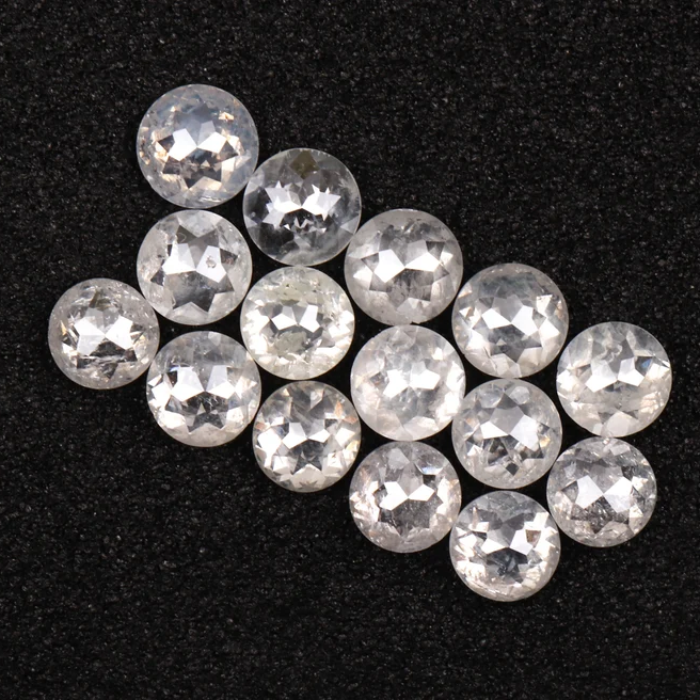 Natural Round Rose Cut Loose White Earth Mined Diamond - Minimal Carbon