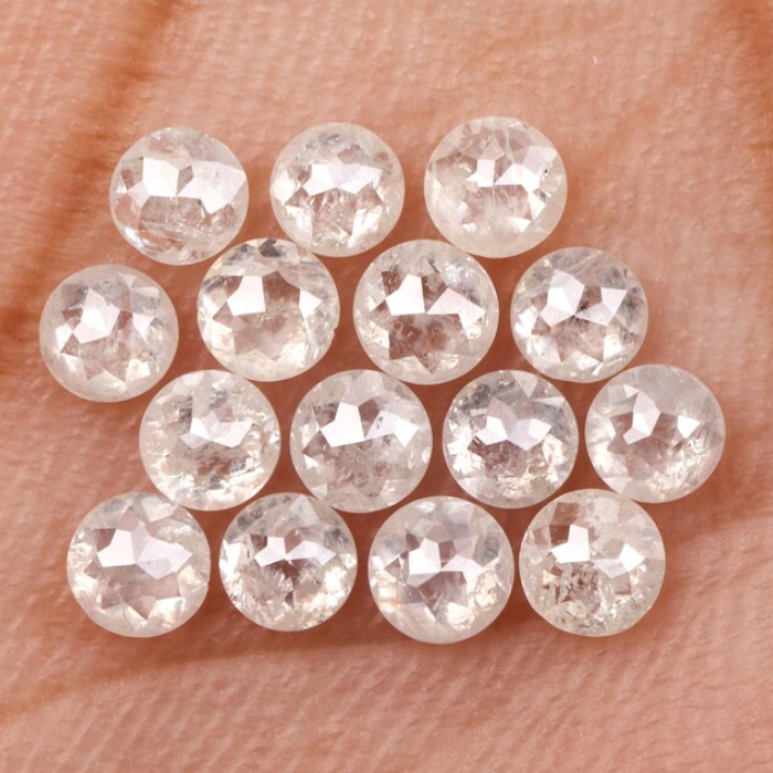 Natural Round Rose Cut White Loose Earth Mined Diamond