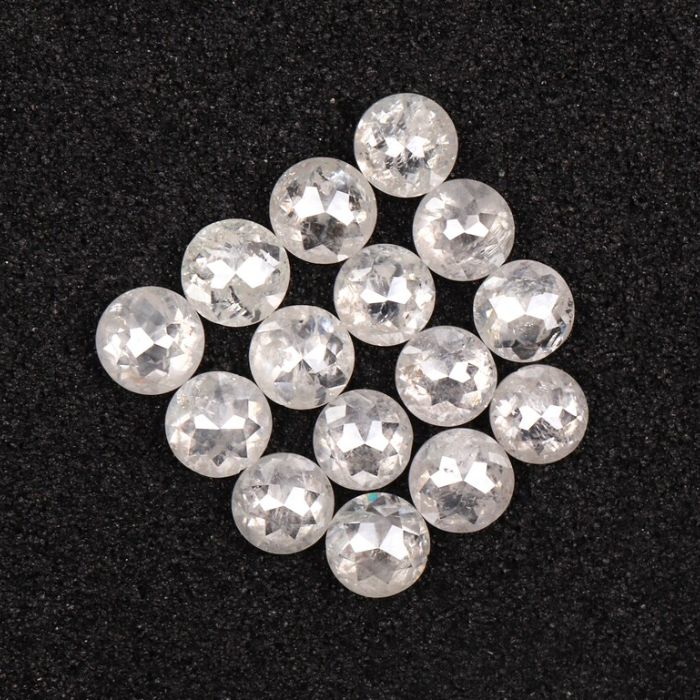 Natural Round Rose Cut White Loose Earth Mined Diamond