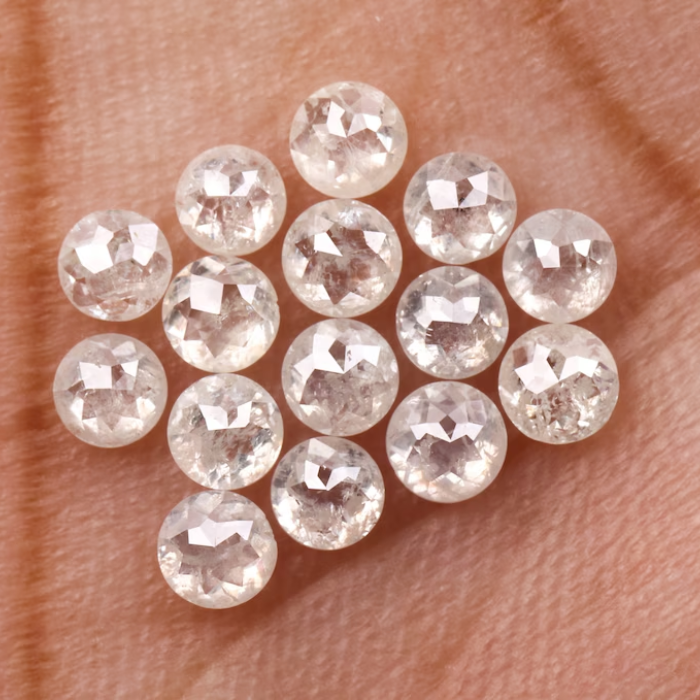 Natural Round Rose Cut White Loose Earth Mined Diamond