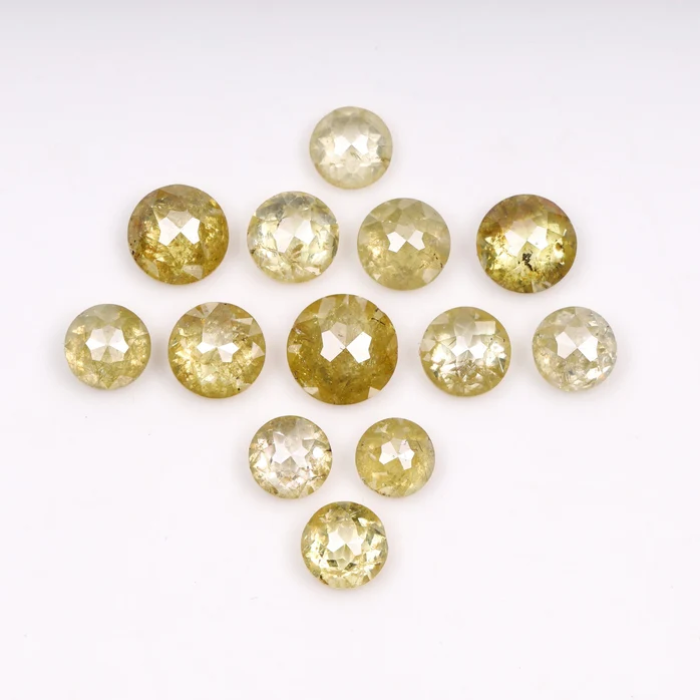 Natural Round Rose Cut Yellow Earth Mined Diamond - Minimal Carbon