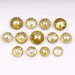 Natural Round Rose Cut Yellow Earth Mined Diamond - Minimal Carbon