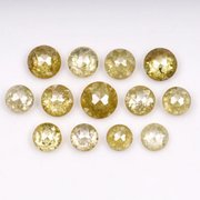 Natural Round Rose Cut Yellow Earth Mined Diamond - Minimal Carbon