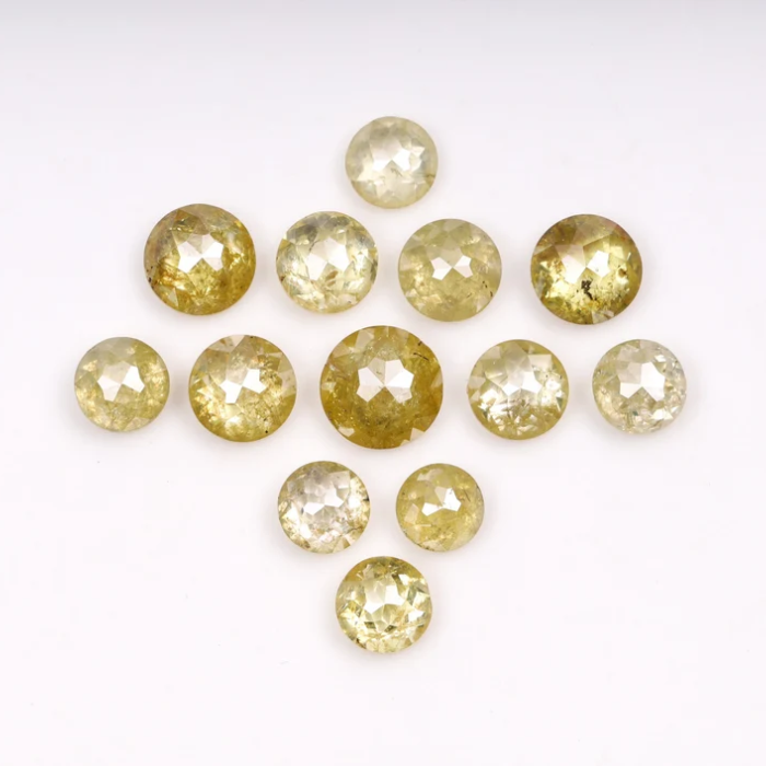 Natural Round Rose Cut Yellow Earth Mined Diamond - Minimal Carbon