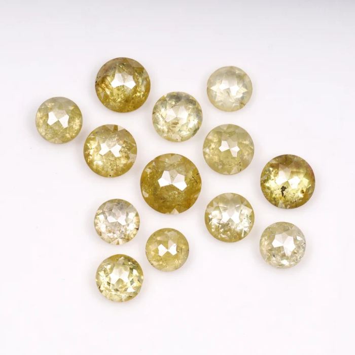 Natural Round Rose Cut Yellow Earth Mined Diamond - Minimal Carbon