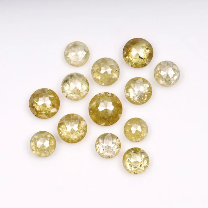Natural Round Rose Cut Yellow Earth Mined Diamond - Minimal Carbon